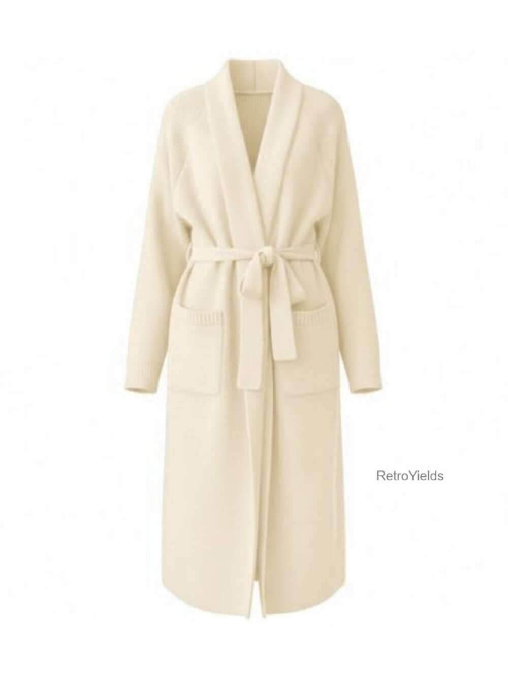 Chunky Knit Open Front Oversized Cardigan Sweater Coatigan with Pockets